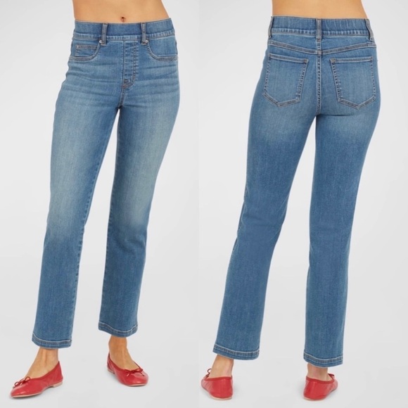 SPANX Straight Leg Jeans in Vintsge Indigo - Picture 1 of 13